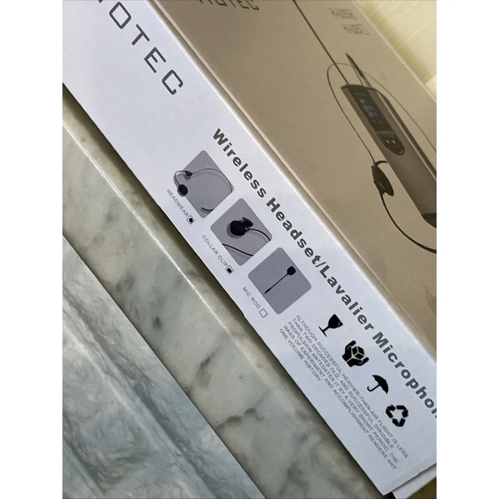 Hotec H-U05 | Wireless Headset Lavalier Microphone | Cover Extra Cords Needed